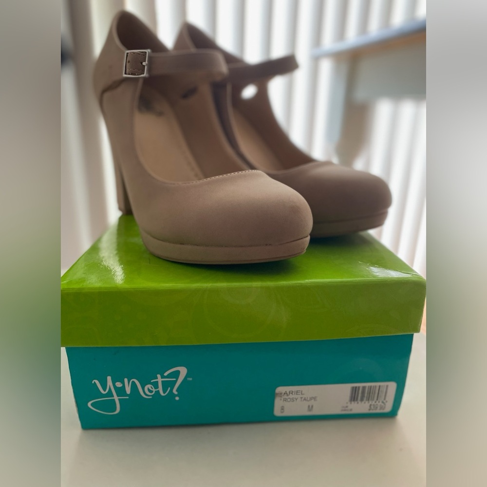 Y. Not Rosy Taupe Ariel Heels
